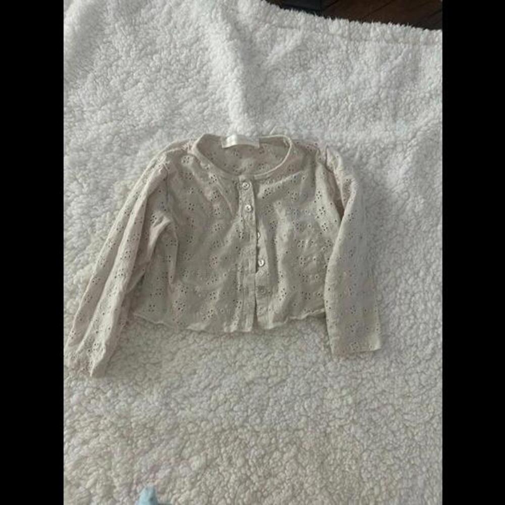 LoveShackFancy Eyelet Cardigan.